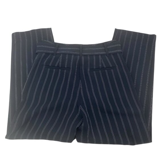 ARITZIA Wilfred Size 6 Black Striped Trousers Pants High Waist Belted - Picture 2 of 12